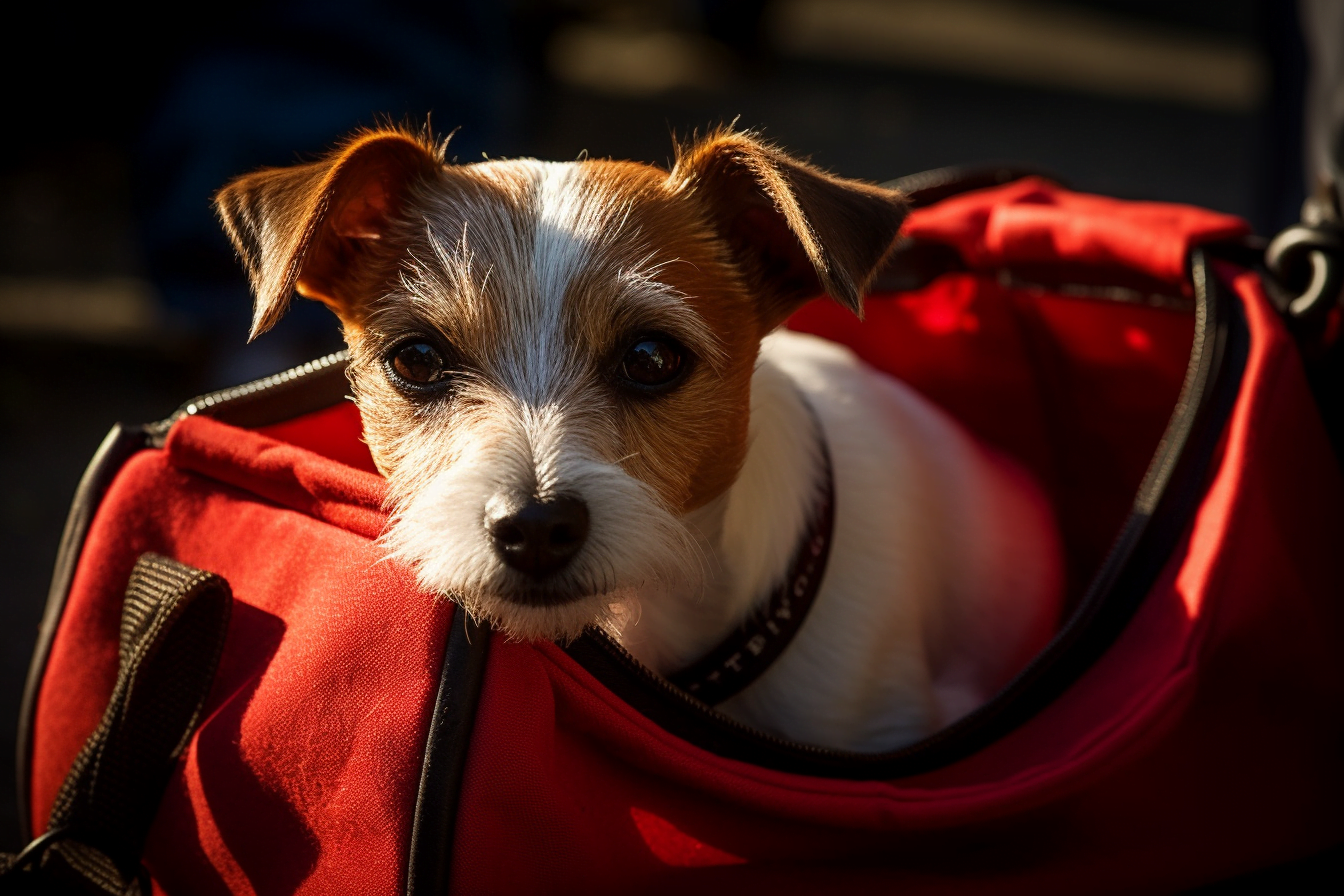 lille rød hundetaske